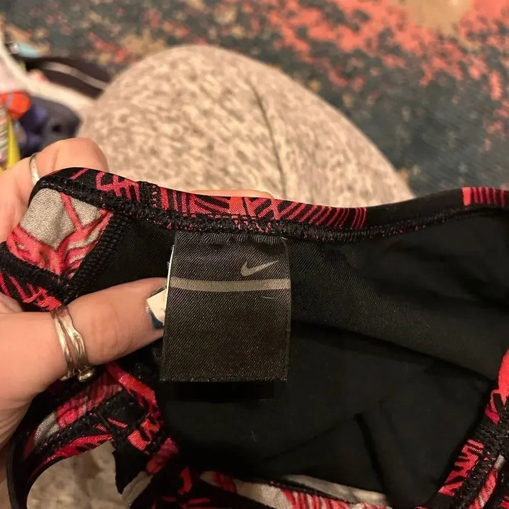 Nike Red and Black Swirl One-Piece Swimsuit